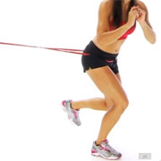 resistance band jump plyometric drill for anterior cruciate ligament
